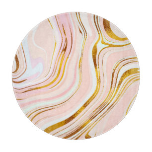 Tabla De Cortar Mármol rosa dorado: diseño lujoso.