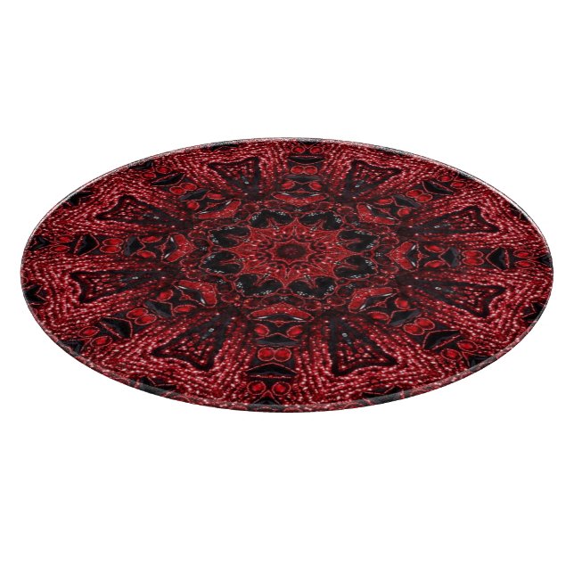 Tabla De Cortar maroon burgundy mandala (Borde)