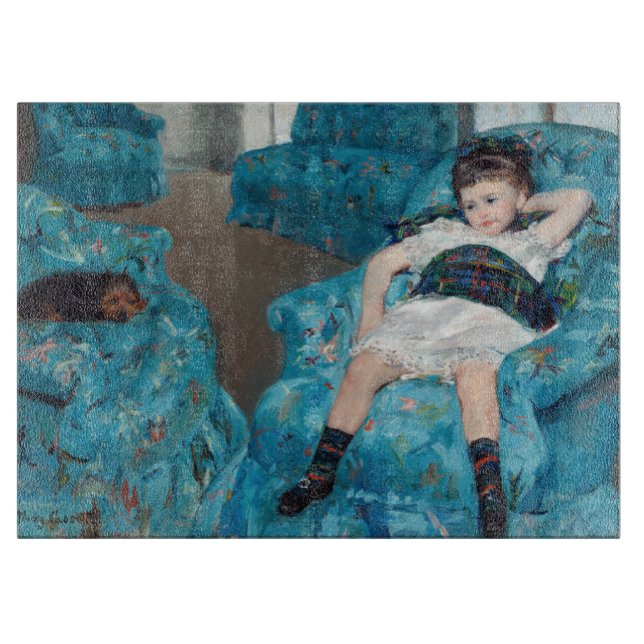 Tabla De Cortar Mary Cassatt - Niña pequeña en un sillón azul (Anverso)