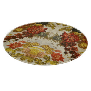 Tabla De Cortar Materia textil con un estampado de flores de