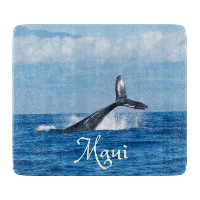 Tabla De Cortar Maui Hawaii Ocean Whale Tail (Anverso)
