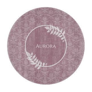 Tabla De Cortar Mauve Elegant Damask Personalized Cutting Board