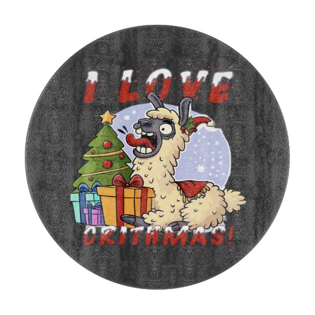 Tabla De Cortar ME ENCANTA CRITHMAS Llama (Anverso)