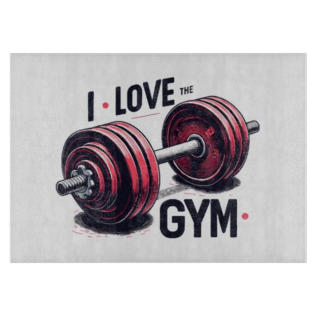 Tabla De Cortar Me encanta el gimnasio (Anverso)