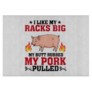 Tabla De Cortar Me Gustan Mis Costillas Grandes BBQ, Cita De Cerdo