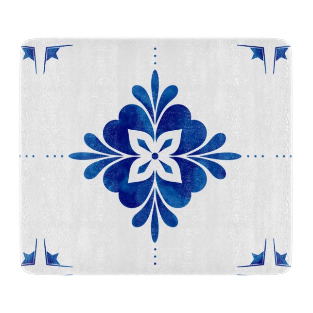Tabla De Cortar Mediterranean Style Floral  (Anverso)