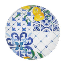 Tabla De Cortar Mediterráneo,estilo amalfitano,cuadrados simples