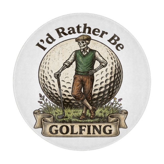 Tabla De Cortar Mejor estaría jugando golf (Anverso)