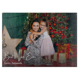 Tabla De Cortar Mejor foto de mamá siempre simple Personalizado