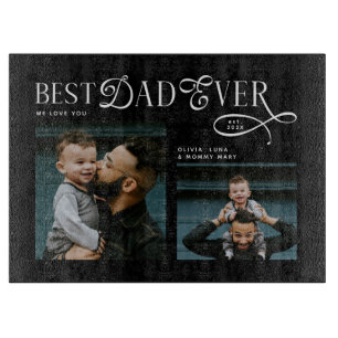 Tabla De Cortar Mejor Papá del Mundo 4 Fotos Regalos Modernos del