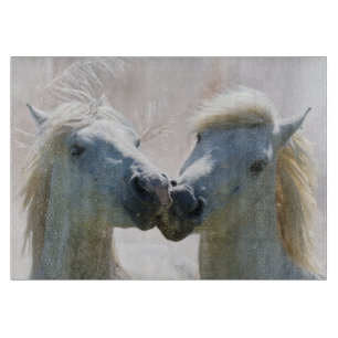 Tabla De Cortar Mejores amigos de caballos blancos