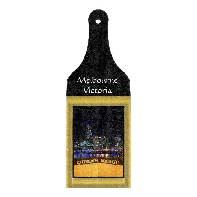 Tabla De Cortar Melbourne Australia CBD Luces nocturnas (Anverso)
