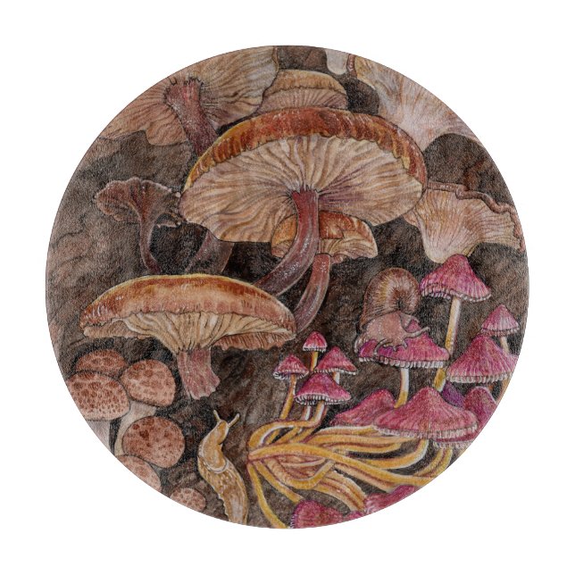 Tabla De Cortar Menagerie of Mushrooms (Anverso)