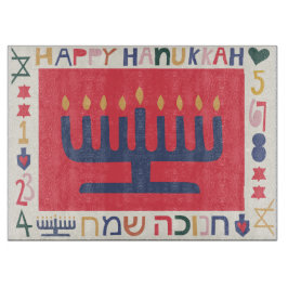 Tabla De Cortar Menorás y Estrellas de Hanukkah