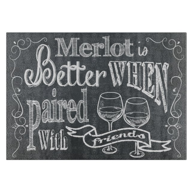 Tabla De Cortar Merlot Chalkboard (Anverso)