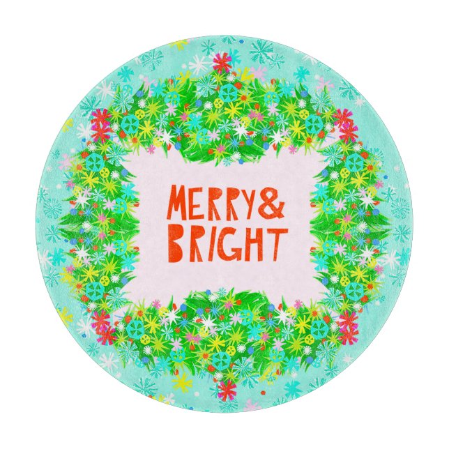 Tabla De Cortar Merry & Bright Wreath (Anverso)