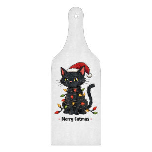 Tabla De Cortar Merry Catmas Navidades divertidos felinos