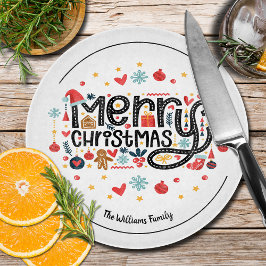 Tabla De Cortar MERRY CHRISTMAS Typografía