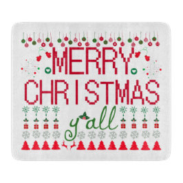 Tabla De Cortar "Merry Christmas Y'all" Ugly Sweater
