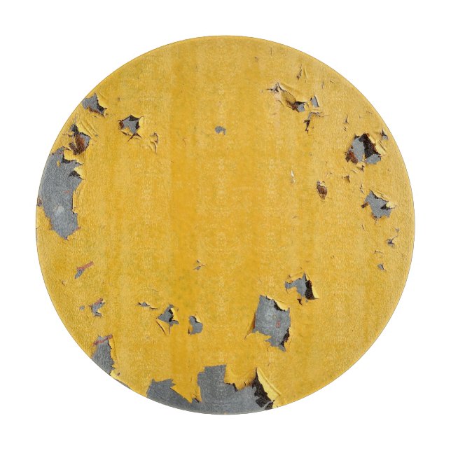 Tabla De Cortar Metalizado amarillo roto: textura sucia. (Anverso)