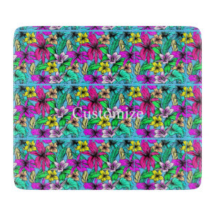 Tabla De Cortar Mezcla de Flores Tropicales Thunder_Cove