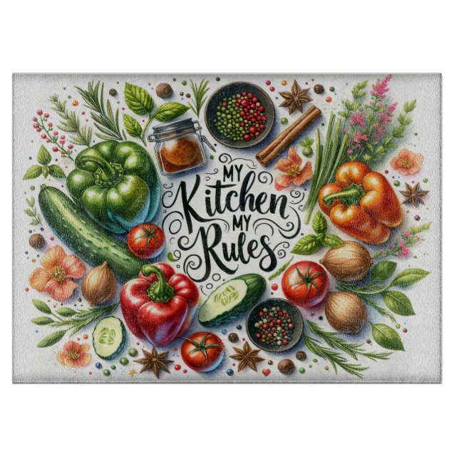 Tabla De Cortar Mi cocina mis reglas (Anverso)