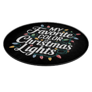 Tabla De Cortar Mi color favorito es Luces de Navidad Xmas Fiesta