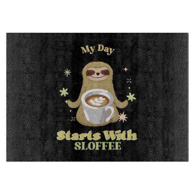 Tabla De Cortar Mi día comienza con Sloffee (Anverso)
