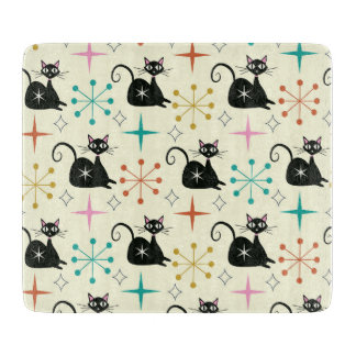 Tabla De Cortar Mid Century Atomic Cat with Starbursts