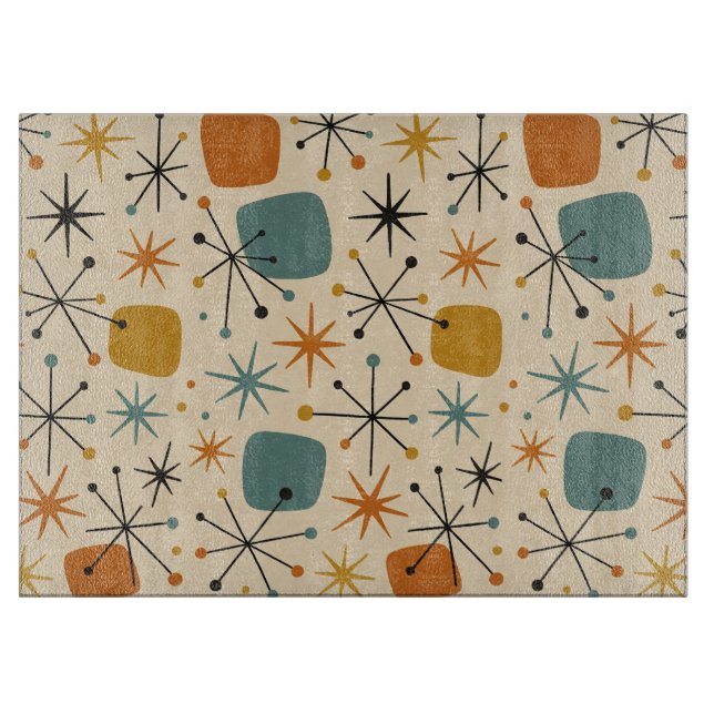 Tabla De Cortar Mid Century Modern Starburst Pattern (Anverso)