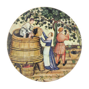 Tabla De Cortar Miniatura medieval ANTIGUA GRIPE VINEYARD HARVEST