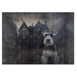 Tabla De Cortar Miniature Schnauzer Halloween Espeluznante