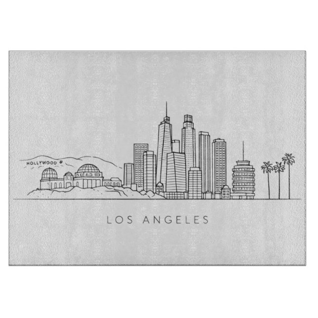 Tabla De Cortar Minimalist Los Angeles Skyline Illustration (Anverso)