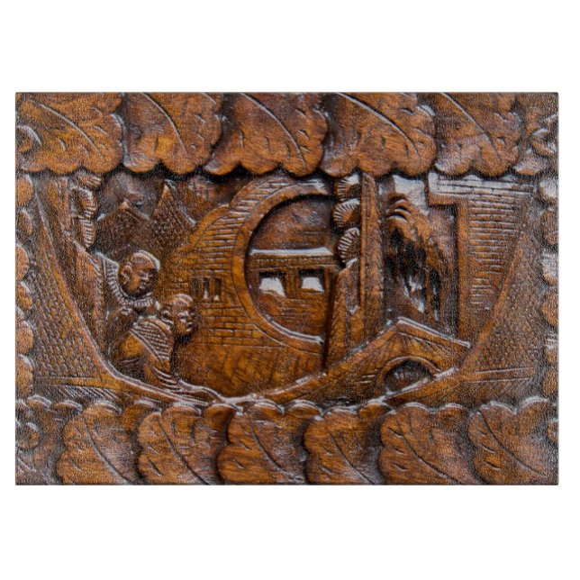 Tabla De Cortar Mirada oriental de madera tallada (Anverso)