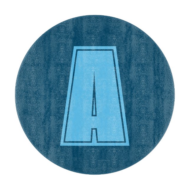 Tabla De Cortar Moda de caligrafía inicial de monograma Ocean & Sk (Anverso)