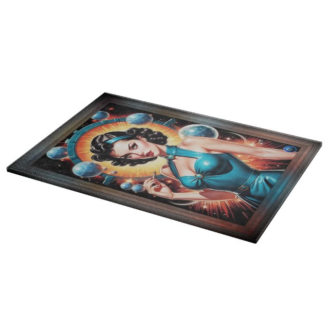 Tabla De Cortar Moda de la era atómica Barbenheimer Retro Fusion (Borde)