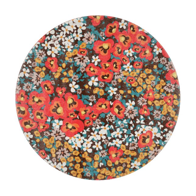 Tabla De Cortar Moda floral: impresión de vestido de primavera. (Anverso)