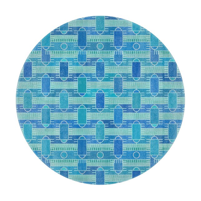 Tabla De Cortar Moda industrial Art Deco - azul suave (Anverso)