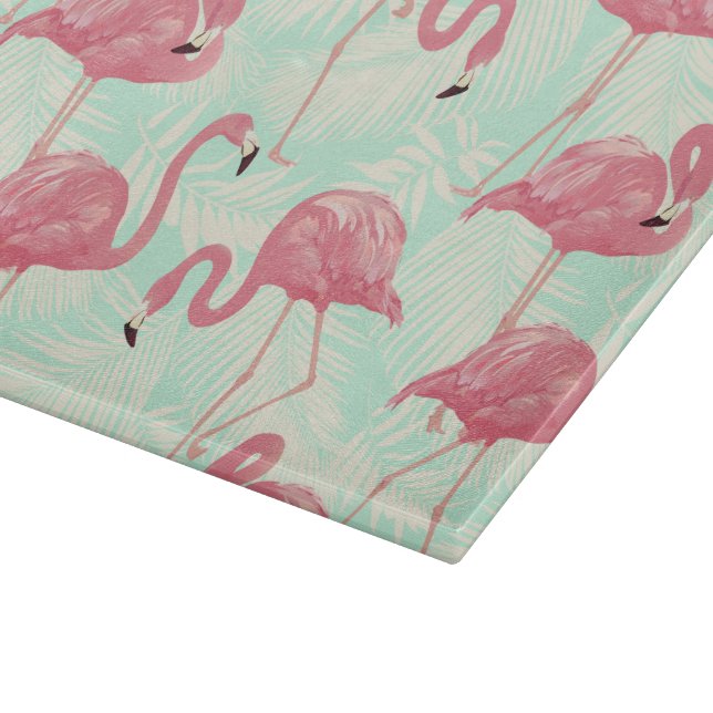 Tabla De Cortar Moda Preppy Patrón Elegante Flamingo Rosa (Borde)