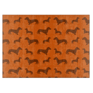 Tabla De Cortar Modelo anaranjado lindo del dachshund
