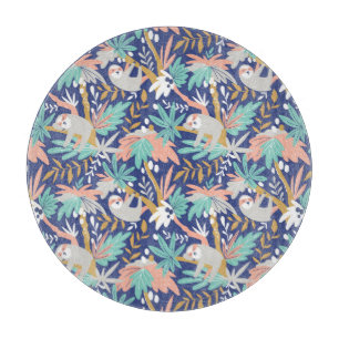 Tabla De Cortar Modelo azul tropical de la pereza