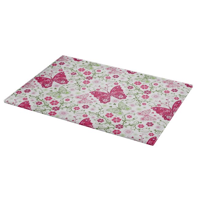 Tabla De Cortar Modelo blanco floral (Borde)