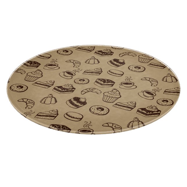 Tabla De Cortar Modelo con las tortas, los postres y la panadería (Borde)