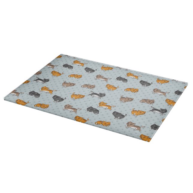 Tabla De Cortar modelo con los gatos divertidos (Borde)