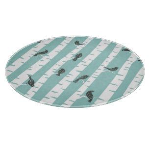 Tabla De Cortar Modelo con los pájaros y los árboles