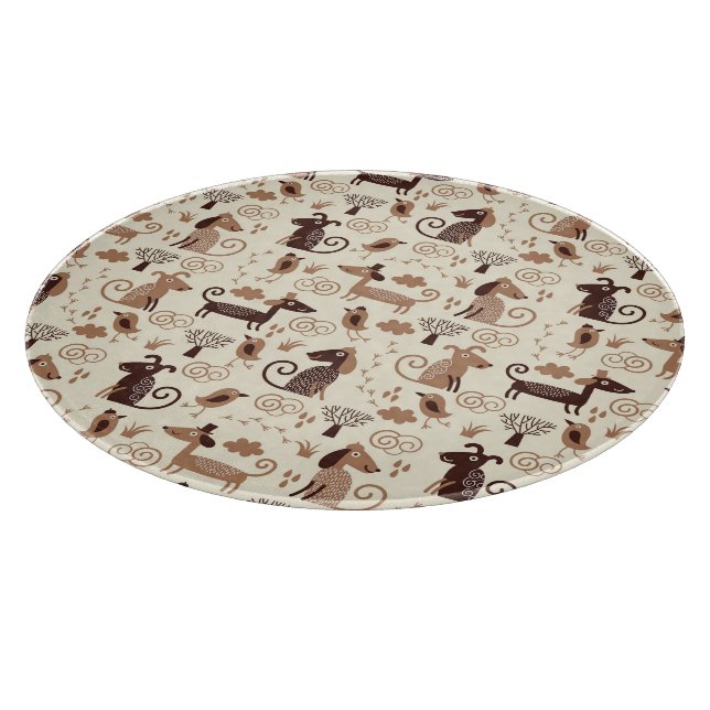 Tabla De Cortar modelo con los perros lindos (Borde)