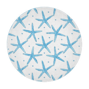 Tabla De Cortar Modelo de estrellas azul de mar de la acuarela