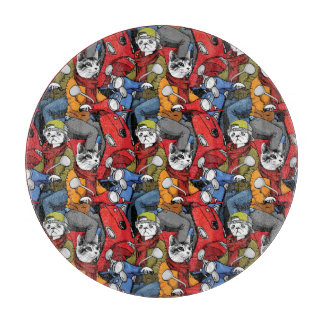 Tabla De Cortar Modelo de la vespa de los gatos y de los perros