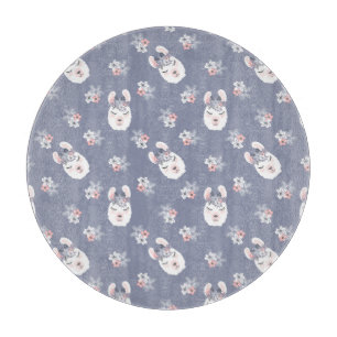 Tabla De Cortar Modelo de las llamas y de flores