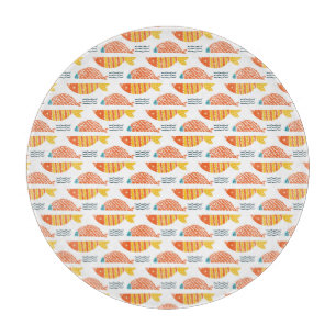 Tabla De Cortar Modelo de los pescados de la natación del arte